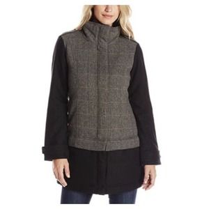 Prana Caprise Black and Gray Women's Convertible Jacket Coat Large